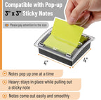 Mr. Pen Pop Up Sticky Note Dispenser, 3" x 3", Black, Sticky Note Dispenser, Sticky Note Holder for Desk, Clear Top