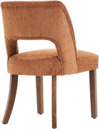 VKNOW Wooden Dining Chairs Set of 6, Modern Fabric Upholstered Dining Room Chair Kitchen Chairs, Farmhouse Dinner Chair for Kitchen Dining Room, Orange