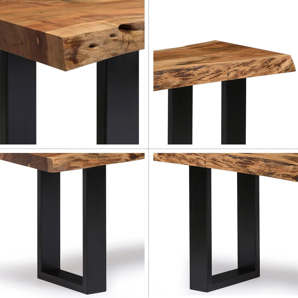Alaterre Alpine Live Edge Solid Wood Rustic Entryway Bench, Natural, 36” | Mo...