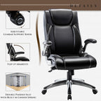 COLAMY Ergonomic Home Office Chair-Adjustable Lumbar Support for Extra Comfort, High Back Design with Padded Flip-up Arms for Adult Working, Study, Gaming (Black), 250lbs