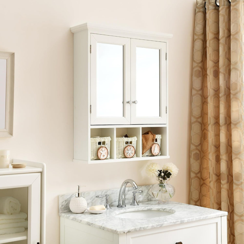 Modern Bathroom Storage Cabinet, 2 Doors 2 Adjustable Shelf + 3 Christmas Sty...