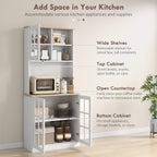 Modern Kitchen Pantry Cabinet, Freestanding Storage Cabinet with Hutch, for Dining Room,for Kitchen Home