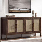 SICOTAS TV Stands for Living Room-Entertainment Center with Storage for Bedroom-Mid Century Modern Television Stands with 4 Doors 59" Media Console TV Cabinet Credenza for 45 50 55 60 65 Inch TVs