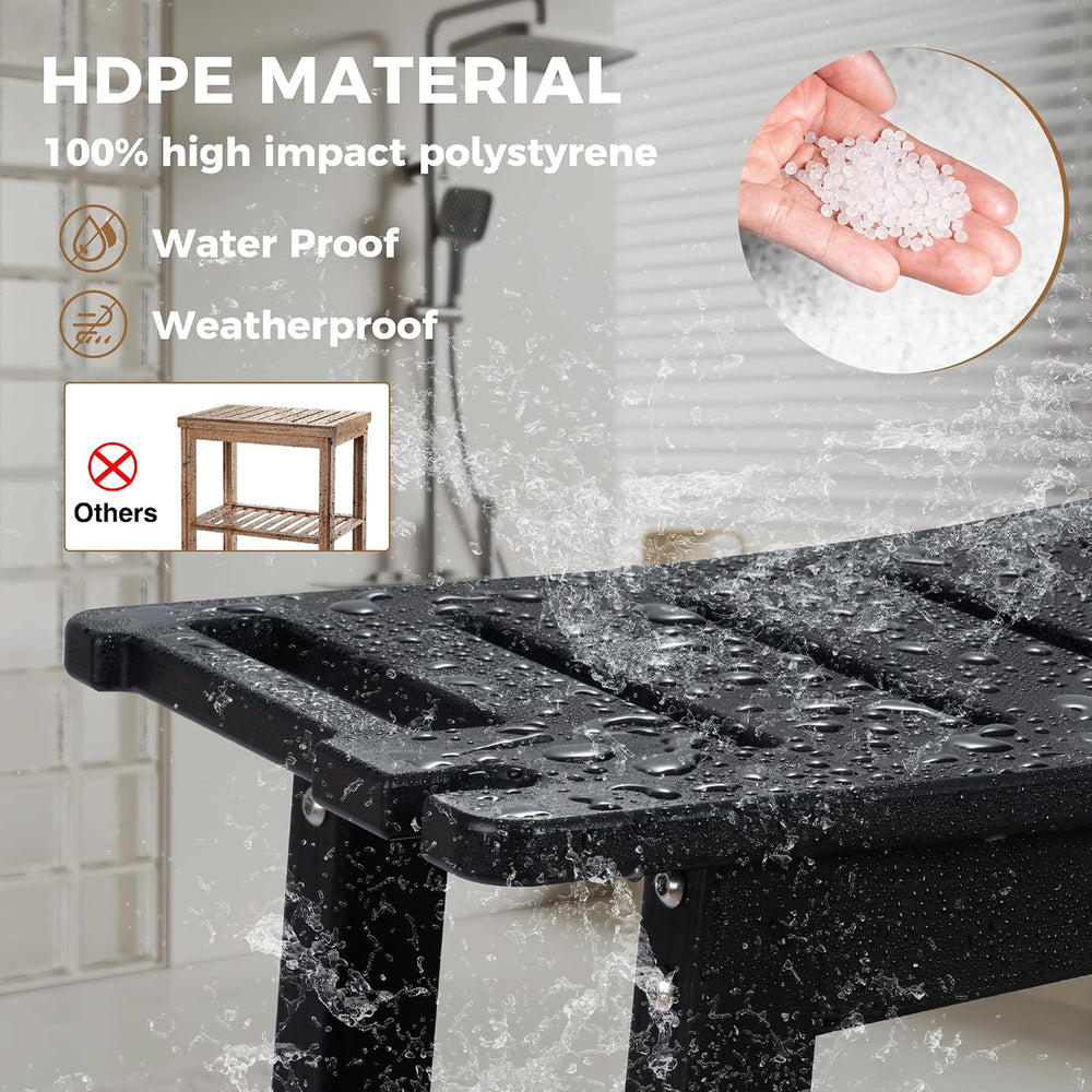 FLyjoe 24 INCH Extra Large Shower Bench for Inside Shower Shaving Legs, Water...