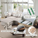 114” Cloud Couch Modular Sectional Sofa, L Shaped Couch, Light Gray | Oversized Down Filled Sectional Couch for Living Room, 26.8” Deep Seat Modular Couch, Removable Washable Covers,Easy Assembly