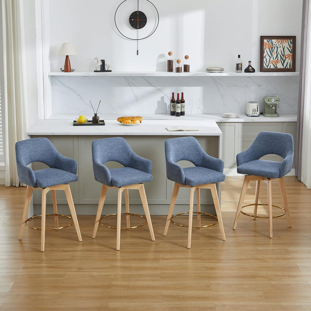 Zesthouse Swivel Counter Stools Set of 4, Wooden Counter Height Bar Stools | ...