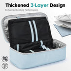 ALLCAMP Insulin Cooler Travel Case - Large Medical Bag with 4 Reusable Ice Packs, Compact & Lightweight Design for Insulin Pens, Diabetic Supplies Storage - Great for Daily Use and Travel (Light Blue)