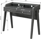 Convenience Concepts Newport Deluxe 2-Drawer Desk with Shelf, Weathered Gray