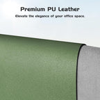 Aothia Leather Desk Pad Protector, Office Desk Mat, Large Mouse Pad, Laptop Desk Pad, Non-Slip PU Leather Desk Blotter, Waterproof Desk Writing Pad for Office and Home (Olive Green, 55" x 24")