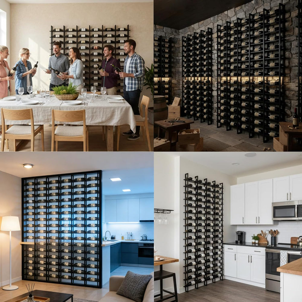 48 Bottle Large Wall Mount Wine Rack,Black