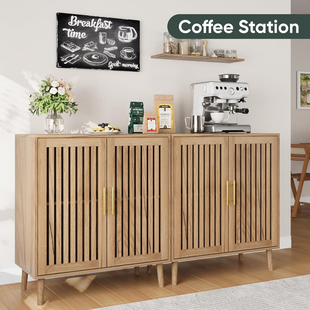 Smart FENDEE Sideboard Cabinet, 31.5" W Farmhouse Buffet Cabinet with Sl...