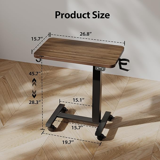 Agilestic Portable Standing Desk Height Adjustable, Mobile Table with Wheels,...