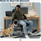 Serta Bryce Executive Office Chair - Ergonomic Computer DeskChair with Lumbar Technology - Adjustable Height - Memory Foam Body Pillows - 360° Swivel Rolling Base - Bonded Leather - Black