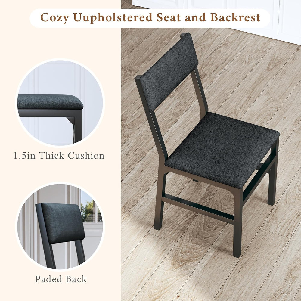 7-Piece Dining Table Set for 4-6, Extendable Kitchen Table Cushion Chairs Set...