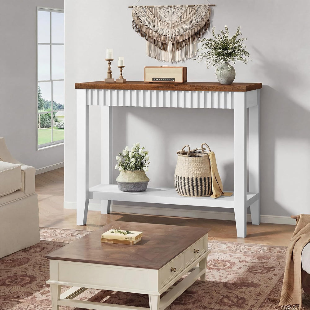 FAVOOSTY 31.5" Entryway Table, Console Tables for Entryway with Shelves,...