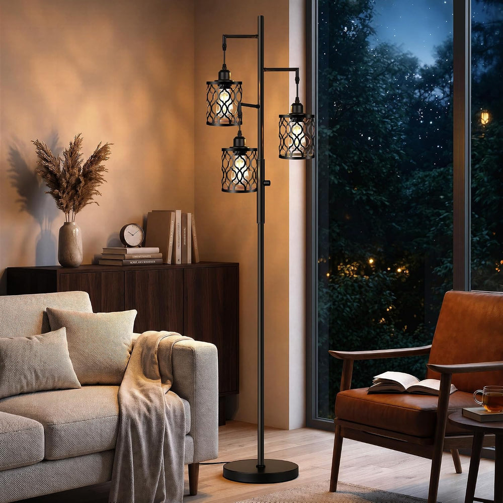 73" Dimmable Farmhouse floor lamps for living room, Industrial Tree Floo...