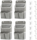 Hanging Basket for Organizing, Wall Organizer with Pockets and Over The Door Organizer，Can for Home, Closet, Office and Camper (4 Grey)