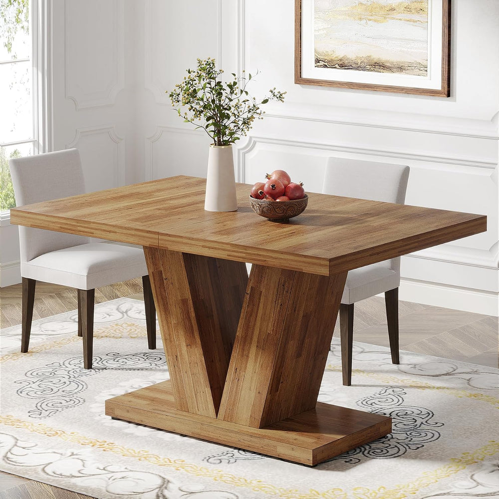 Tribesigns 47-Inch Dining Table for 4, Walnut Brown Kitchen Dinner Table with...