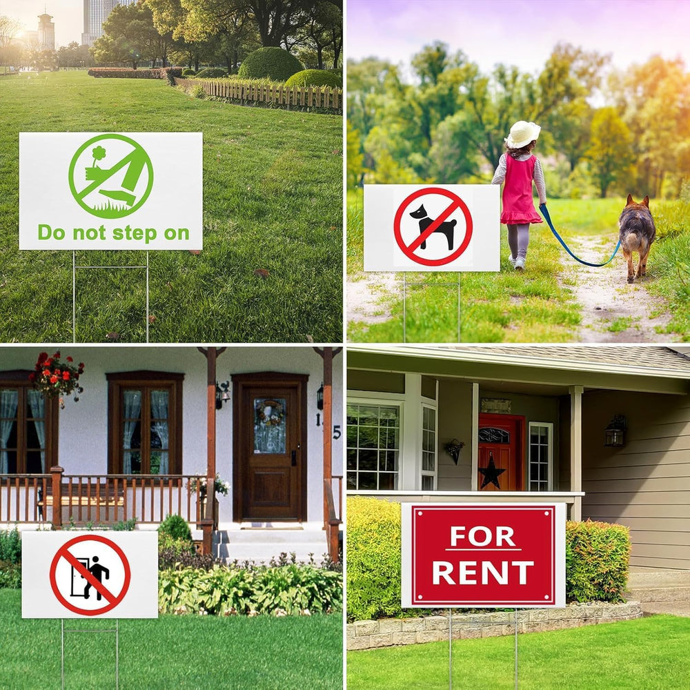 20 Pcs Blank Yard Signs with Stakes, White Corrugated Lawn Signs