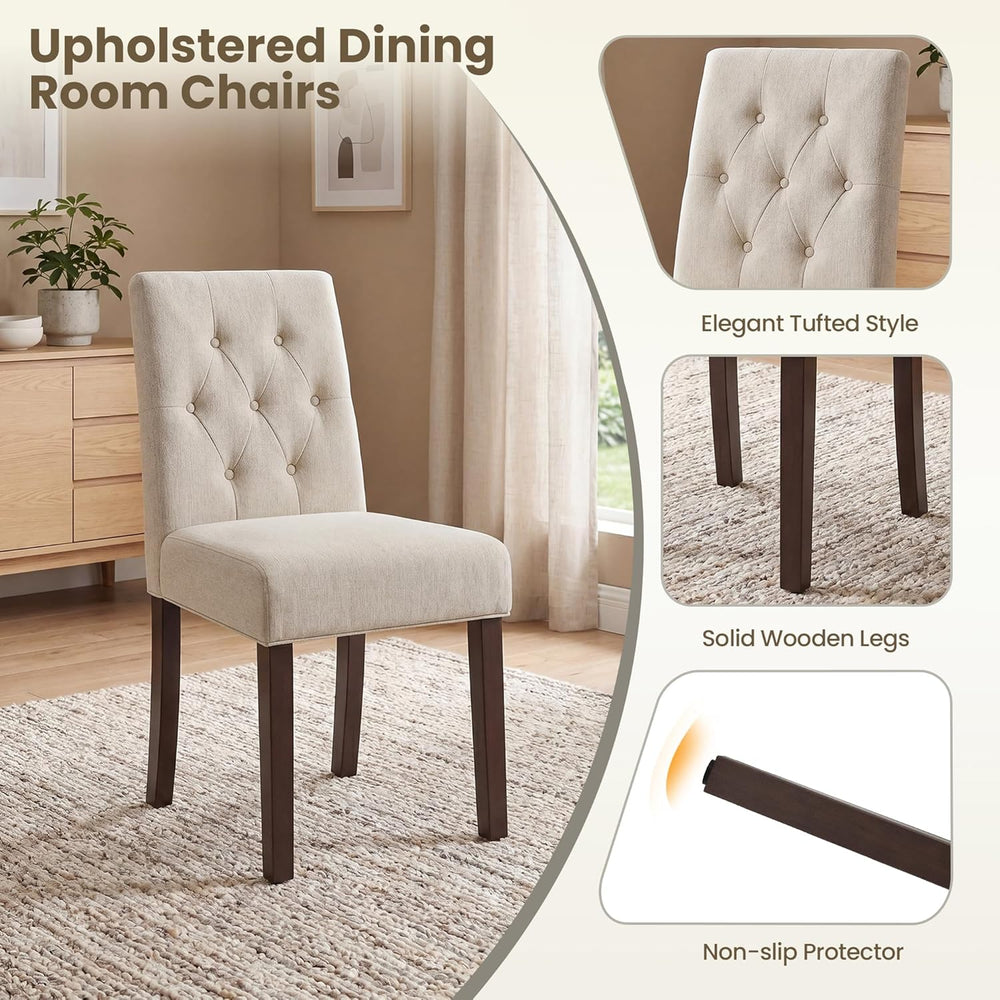 Upholstered Dining Chairs Set of 6 - Modern Parsons Kitchen & Dining Room...