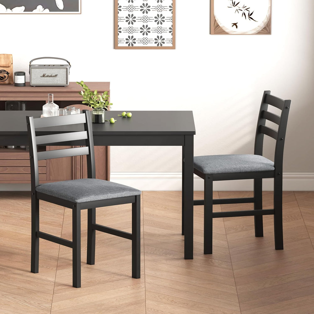 WiberWi Dining Table Set for 4, Solid Wood Kitchen Table and Chairs Set of 4,...