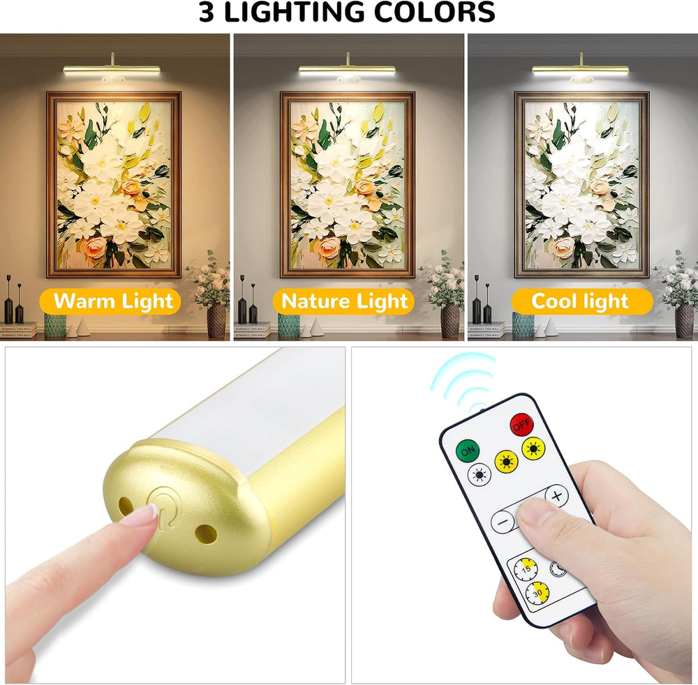 2Pack-Picture Light for Wall Artwork Rechargeable 5000mAh Painting Light with...