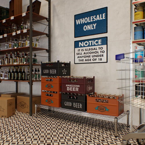 18" Deep x 54" Wide x 8" Height Wire Shelving Kit | 1-Tier | NSF Commercial Storage Rack Unit