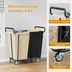 Large laundry hamper with Wheels, 2 Bag 360L Big Rolling Laundry Basket Sorter Cart, Extra Large Laundry Clothes Hamper, Heavy Duty Laundry Basket Organizer for Laundry Room,Bathroom