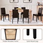 Yaheetech Dining Chairs Set of 2 Faux Leather Modern Dining Room Chairs with Rubberwood Legs and Padded Seat for Kitchen/Living Room/Restaurant, Dark Brown