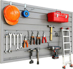Yuzzy Slat Wall Paneling 2 x 4ft, Garage Slatwall Panel Wall Storage Systems, Heavy Duty PVC Garage Wall Organization (Gray)