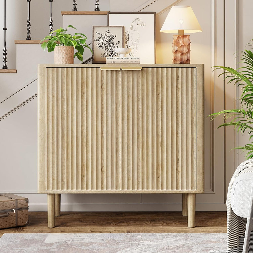 IKALIFE Sideboard Buffet Cabinet with Storage 31.5"(2pcs) Oak