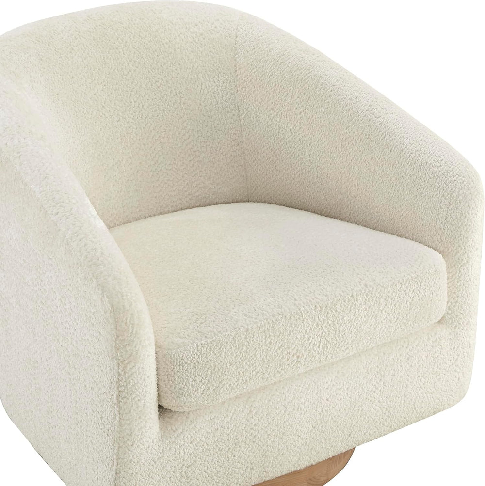 CHITA Swivel Accent Chair, Fully Assembled Fabric Barrel Armchair with FSC Ce...