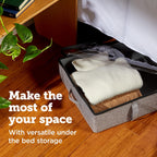 storageLAB Under Bed Storage Containers, Closet Organizers with Sturdy Handles for Clothes, Comforters, and Accessories, Perfect for Use Under or at the End of the Bed - 2 Pack, Grey