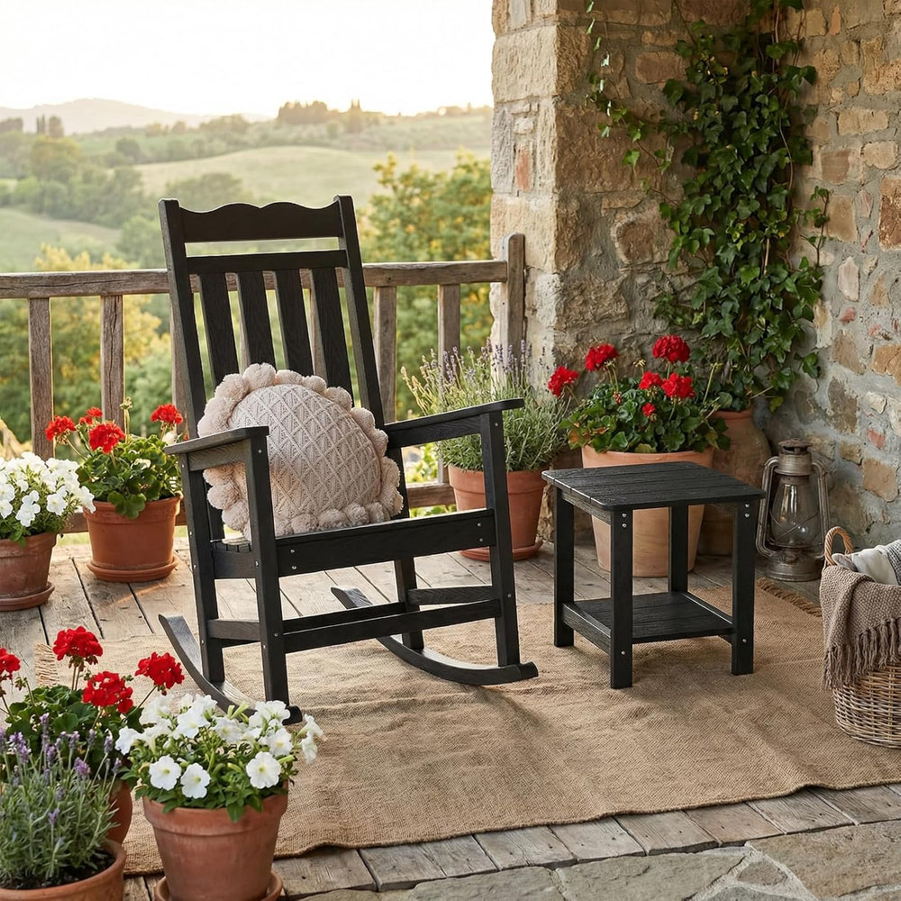Stoog Patio Rocking Chair, All-Weather Porch Rocker, 400 lbs Weight Support, ...