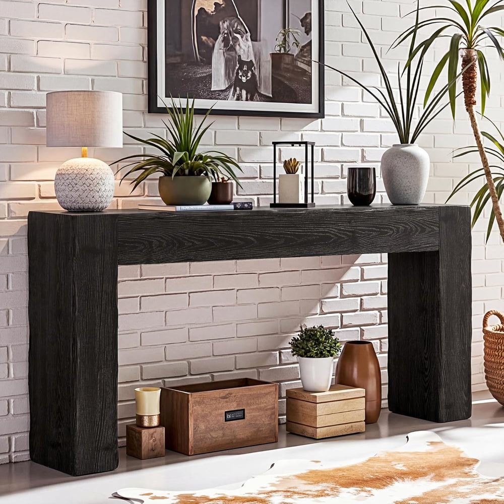 Tribesigns 63-Inch Solid Wood Console Sofa Table, Farmhouse Long Entryway Tab...