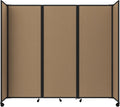 Versare Room Divider 360 Portable Wall Partition | Folding Panels | Large Freestanding Divider | Locking Wheels | Temporary Room Separator