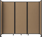 Versare Room Divider 360 Portable Wall Partition | Folding Panels | Large Freestanding Divider | Locking Wheels | Temporary Room Separator