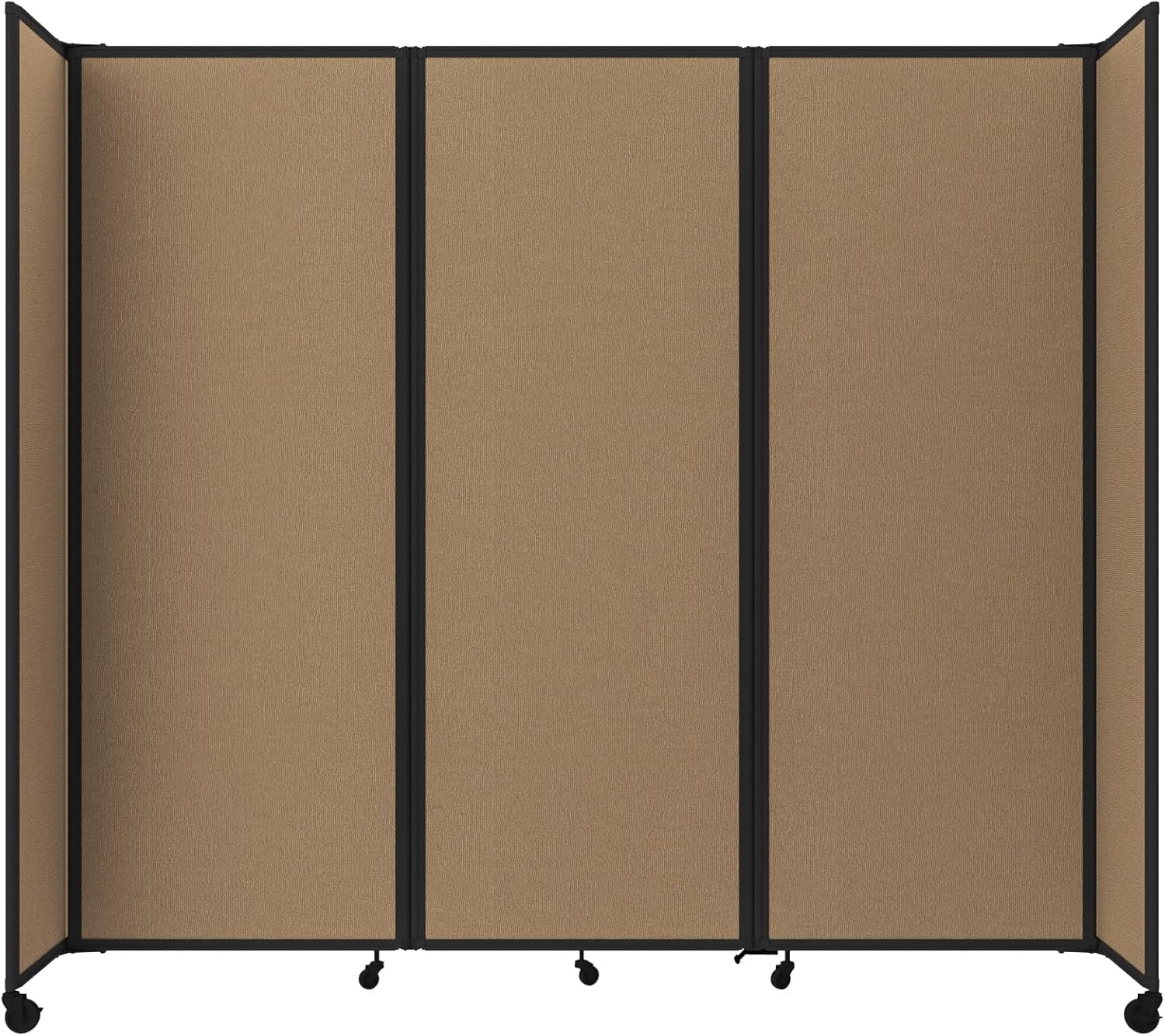 Versare Room Divider 360 Portable Wall Partition | Folding Panels | Large Freestanding Divider | Locking Wheels | Temporary Room Separator