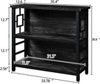 HOMISSUE Book Shelf, 3 Tier Deep Bookshelf with Storage, Engineered Wood and Metal Shelf Bookcase, Low Short Bookcases for Small Space, Living Room, Bedroom, Office, Black