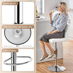 Yaheetech Bar Stools Set of 2, PU Leather Adjustable Swivel Barstools, Armless Hydraulic Kitchen Counter Bar Stool, Kitchen Island Chairs Set of 2, White
