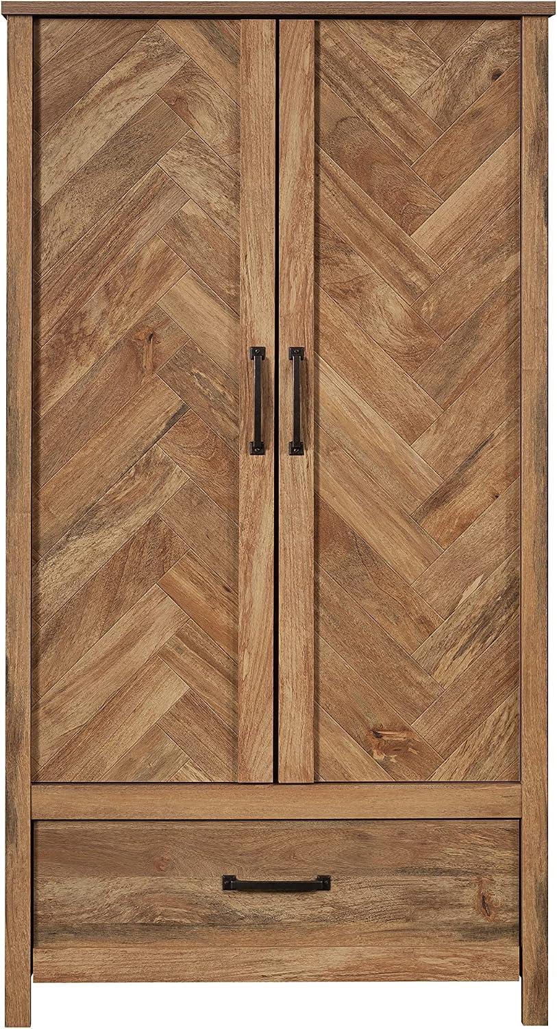 Sauder Cannery Bridge Armoire, L: 32.36" x W: 22.52" x H: 59.80", Sindoori Mango Finish