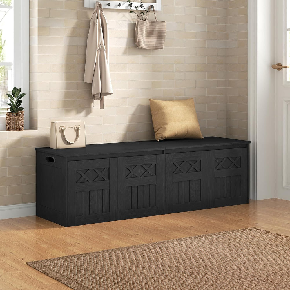 Hzuaneri 59" Rustic Storage Chest and Bench | 70 Gal | 330lb Seat | Soft...