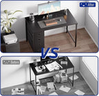 Pamray 40 Inch Computer Desk with 4 Drawers Small Office Desk for Home Bedroom Study Writing Simple Modern Computer Table Pink