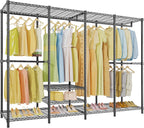 VIPEK V40 Plus Extra Large Clothes Rack Heavy Duty Clothing Rack for Hanging Clothes, Multi-Functional Closet Organizer System Freestanding Wardrobe Closet for Bedroom, Max Load 1300lbs, Black