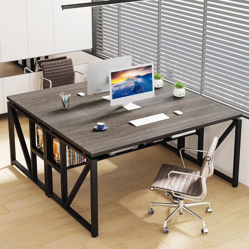 Tribesigns 55 inches Computer Desk with Bottom Storage Shelf Home Office Desk...