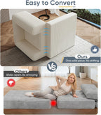 Versatile 2 in 1 Boneless Armchair Chaise Lounge Chair Indoor, Convertible Sleeper Chairs Couch Folding Sofa Bed Oversized Comfy Futon Floor Sofa BeanBag for Reading Nook Living Room Bedroom