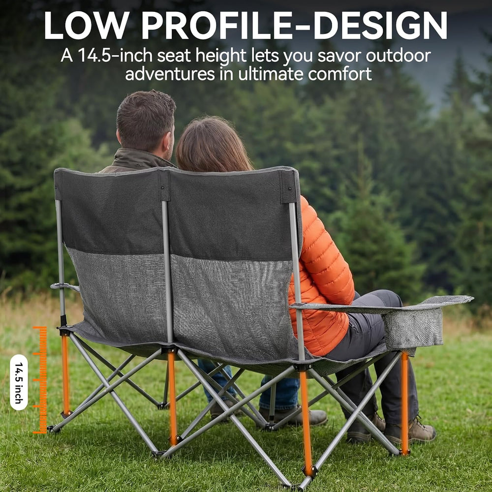 Huskfirm Low Camping Chair Lightweight Double Camping Chair Heavy Duty 2 Pers...