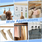 200PCS Boot Hangers Clips for Closet Stainless Steel Clothes Hooks Clip Laundry Hooks Clothes Pins Hanging Clips Portable Clip Hangers Clothespins Hanger for Wardrobe Organization