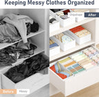 DIMJ Drawer Organizer Clothes Storage - 16 Pack Baby Dresser Organizer for Nursery, Foldable Drawer Dividers for Bedroom Closet Organization, Fabric Storage Bins for Socks, Underwears, Bras