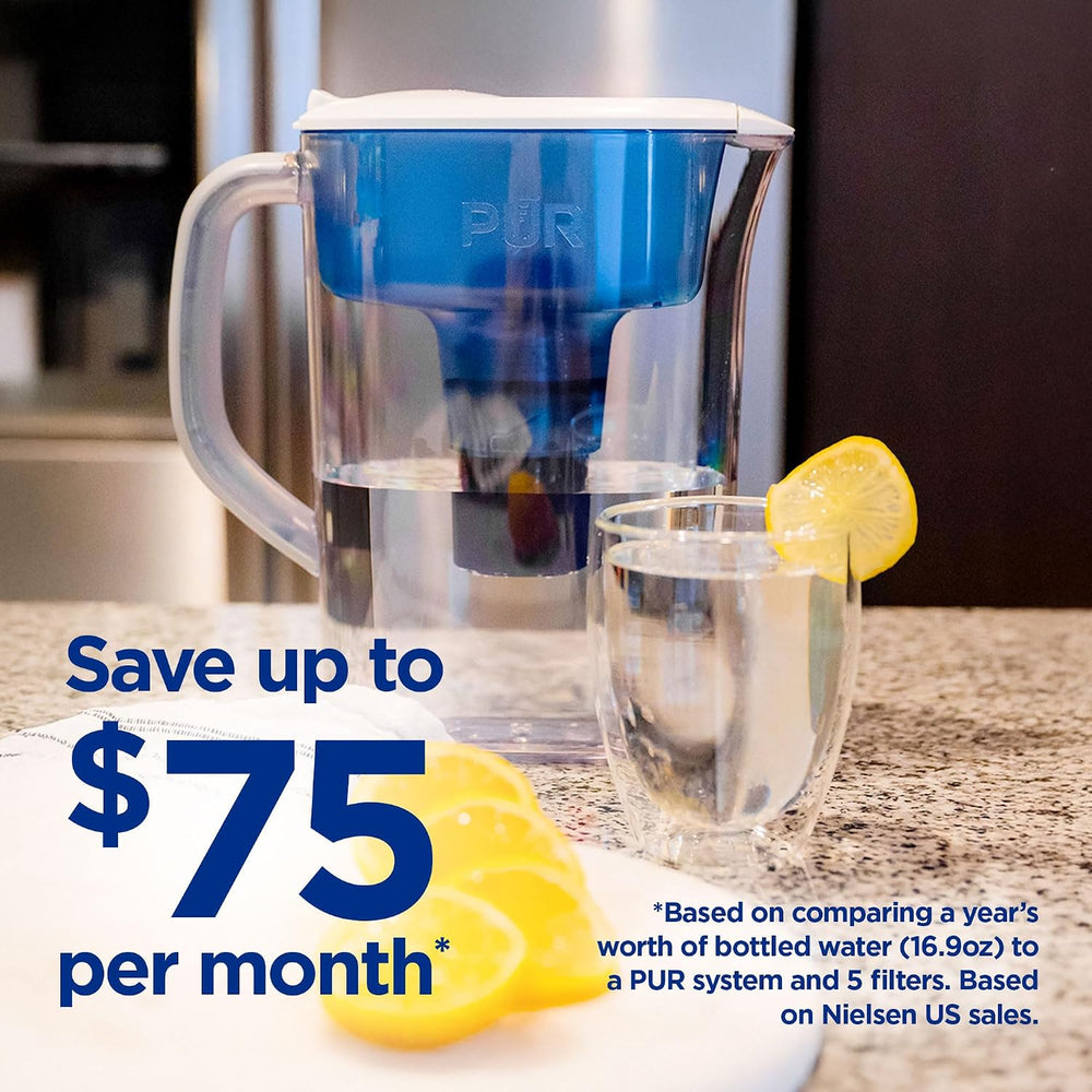 PUR 7-Cup Pitcher Water Filter with 1 Genuine PUR Filter- Small Capacity, 2-i...